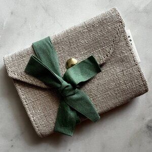 Sezane Mini Compact Wallet / Coin Purse / Card Holder in Ecru